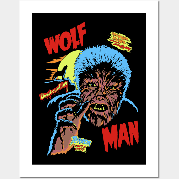 wolf man vintage movie Wall Art by Brunocoffee.id